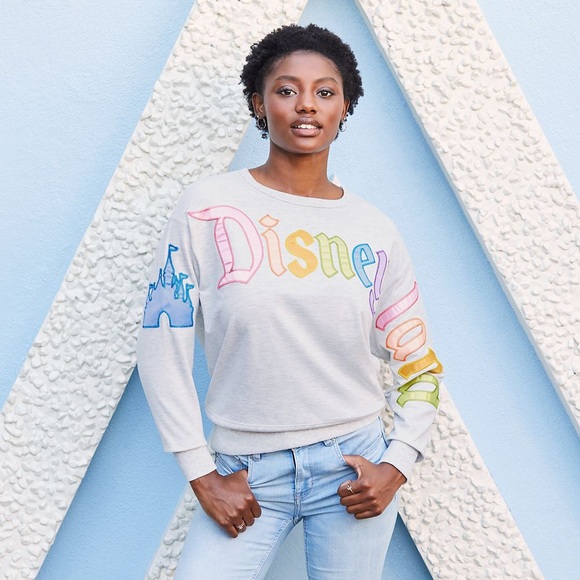 Disney | Tops | Disneyland Rainbow Satin Letters Pullover Top | Poshmark